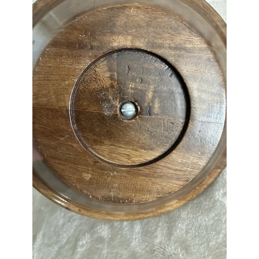 Vintage Nutcracker Bowl Walnut Brown Chrome 9.5